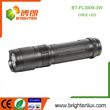 Factory Hot Sale 3*AAA Battery Operated Metal Material Best Bright USA Cree XPE 3W led Pocket Flashlight